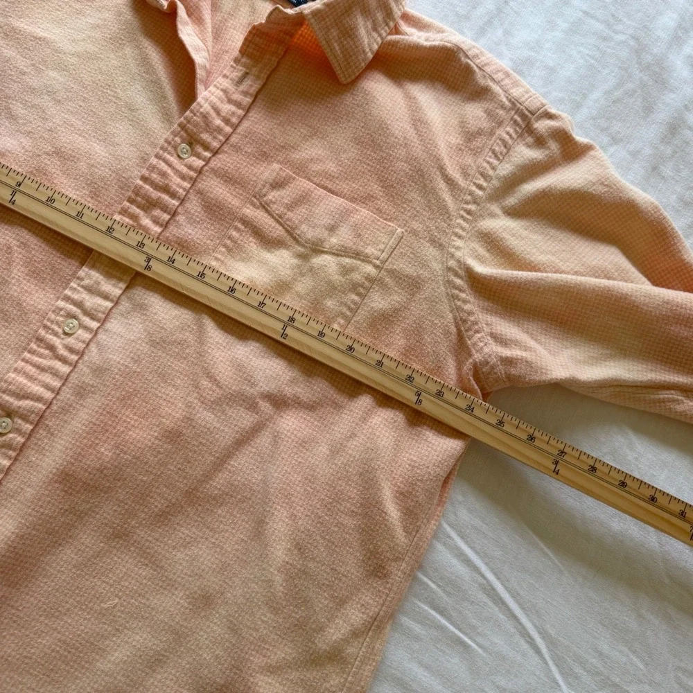 90's Polo Ralph Lauren Curham Sport Peach Check Cotton Button Down Shirt Mens XL